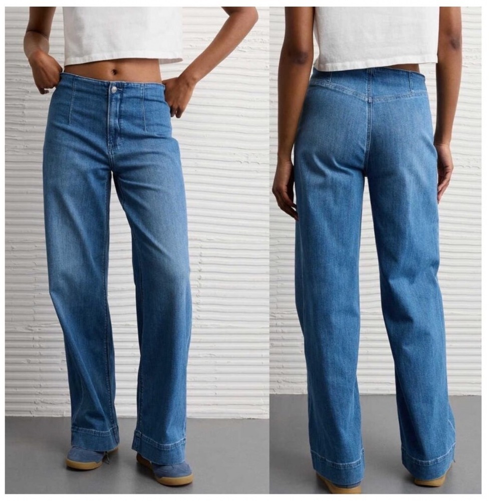 American Eagle Dreamy Drape Baggy Wide Leg 6 Long